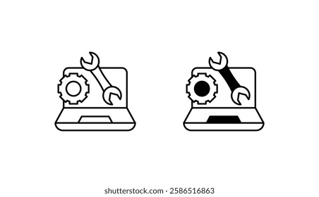 Virtual Maintenance icon design with white background stock illustration