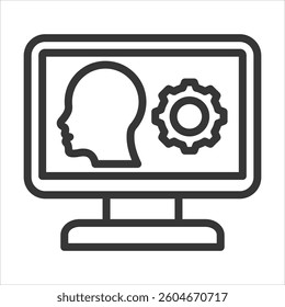 Virtual Management Outline Icon Vector Illustration