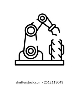 Virtual Manufacturing Outline Icon, Vector illustration