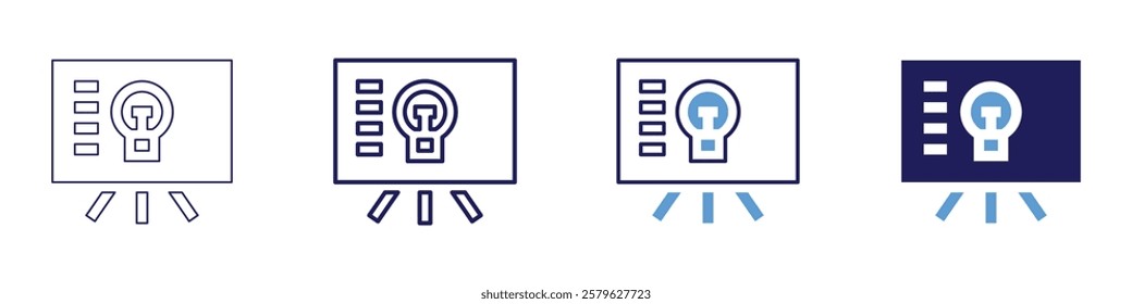 Virtual meeting engagement icon in 4 different styles. Thin Line, Line, Bold Line, Duotone. Duotone style. Editable stroke.