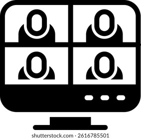 Virtual Meeting Glyph Vector Icon Design