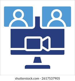 Virtual Meeting Icon Element For Design