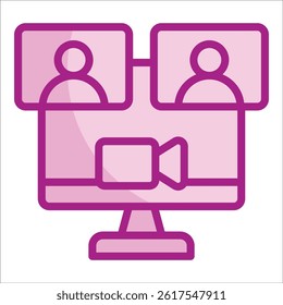 Virtual Meeting Icon Element For Design