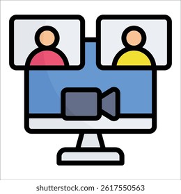 Virtual Meeting Icon Element For Design