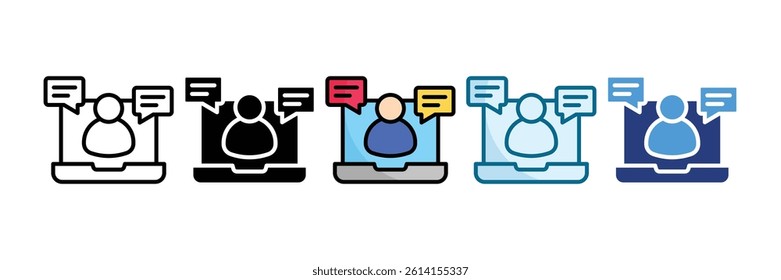 Virtual Meeting Icon Set Multiple Style Collection