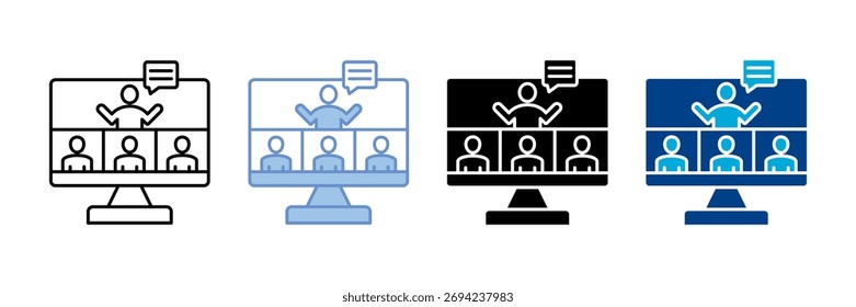 Conjunto de iconos de reunión virtual Colección de estilos múltiples