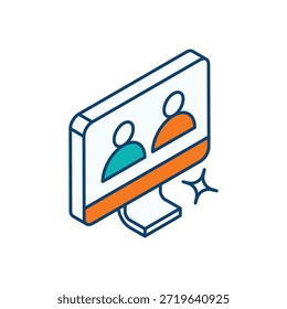 Icono de reunión virtual Vector ilustración de stock