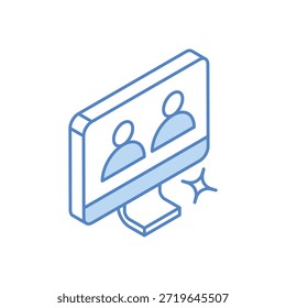 Icono de reunión virtual Vector ilustración de stock