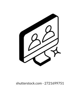 Icono de reunión virtual Vector ilustración de stock