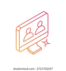 Icono de reunión virtual Vector ilustración de stock