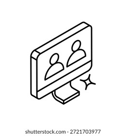 Icono de reunión virtual Vector ilustración de stock