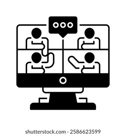 Virtual Meeting line icon. Universal creative premium symbol. Vector sign icon logo template. Vector illustration