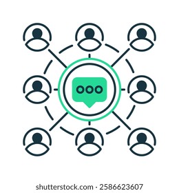 Virtual Meeting line icon. Universal creative premium symbol. Vector sign icon logo template. Vector illustration