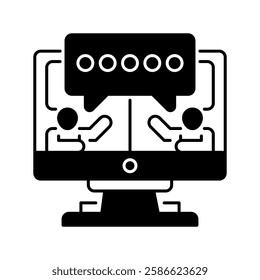 Virtual Meeting line icon. Universal creative premium symbol. Vector sign icon logo template. Vector illustration