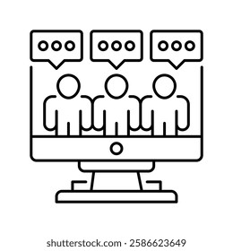 Virtual Meeting line icon. Universal creative premium symbol. Vector sign icon logo template. Vector illustration