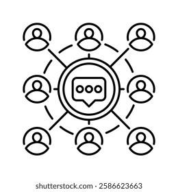 Virtual Meeting line icon. Universal creative premium symbol. Vector sign icon logo template. Vector illustration