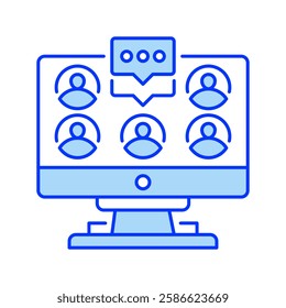 Virtual Meeting line icon. Universal creative premium symbol. Vector sign icon logo template. Vector illustration