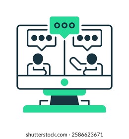 Virtual Meeting line icon. Universal creative premium symbol. Vector sign icon logo template. Vector illustration
