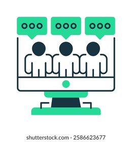 Virtual Meeting line icon. Universal creative premium symbol. Vector sign icon logo template. Vector illustration