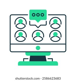 Virtual Meeting line icon. Universal creative premium symbol. Vector sign icon logo template. Vector illustration