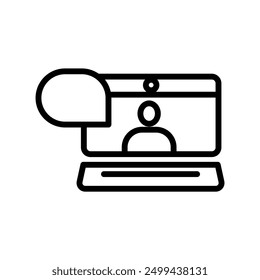 Virtual Meeting line icon , vector, pixel perfect, illustrator file