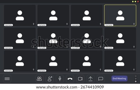 Virtual meeting with multiple participants displayed on screen