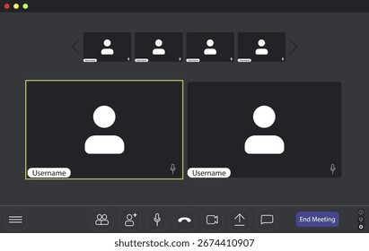 Reunión virtual en curso con participantes que se unen de forma remota