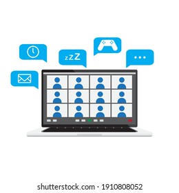 virtual meeting to success work vector 