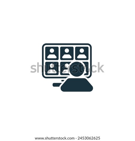 Virtual Meetings icon. Monochrome simple Remote Work icon for templates, web design and infographics