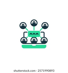 Virtual Meetings line icon. Universal creative premium symbol. Vector sign icon logo template. Vector illustration