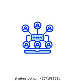 Virtual Meetings line icon. Universal creative premium symbol. Vector sign icon logo template. Vector illustration