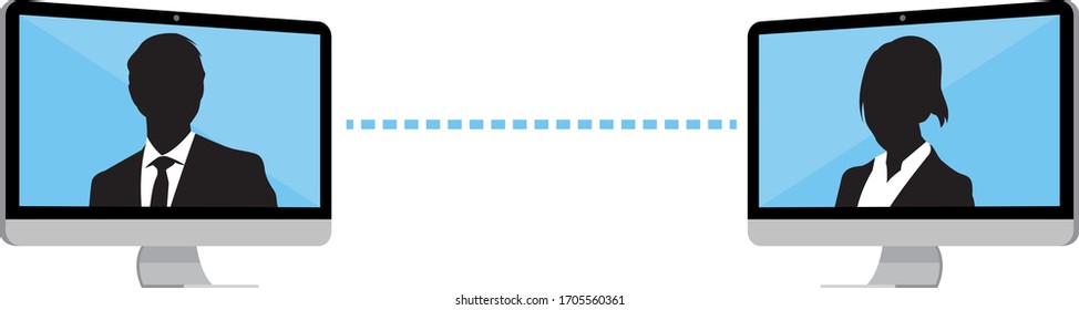 Virtual Meetings, Work from Home vector