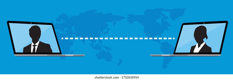 Virtual Meetings, Work from Home vector