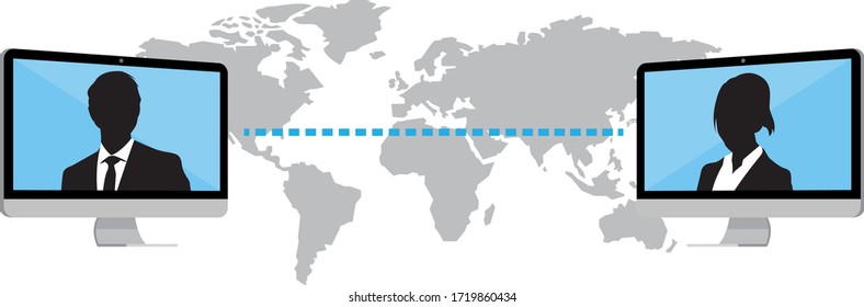 Virtual Meetings, Work from Home vector