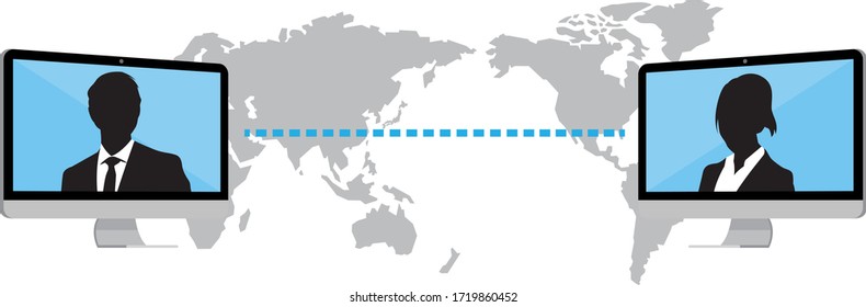 Virtual Meetings, Work from Home vector