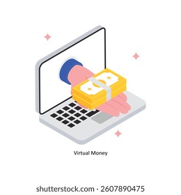 Virtual Money Concept isometric Style Illustrations. Eps 10 File