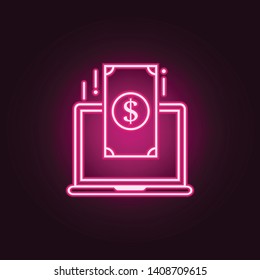 virtual money neon icon. Elements of web set. Simple icon for websites, web design, mobile app, info graphics