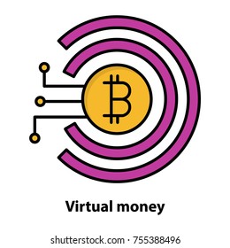 Virtual money vector icon
