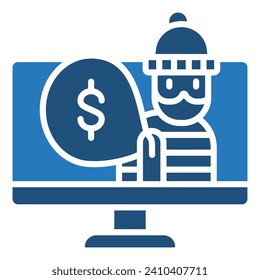 Virtual Mugging icon line vector illustration