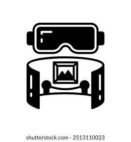 Ícone de glifo do Museu Virtual, ilustração de vetor