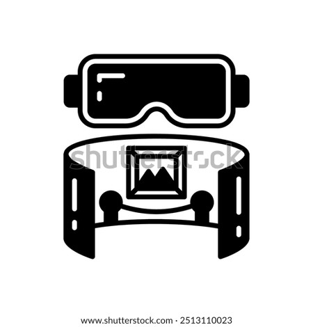 Virtual Museum Glyph Icon, Vector illustration