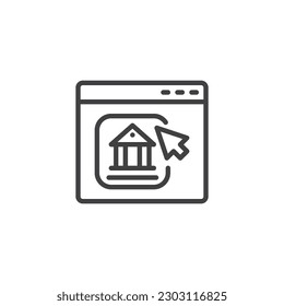Virtual museum guide line icon. linear style sign for mobile concept and web design. Museum website page outline vector icon. Symbol, logo illustration. Vector graphics
