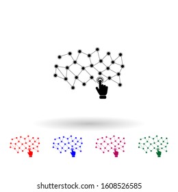 Virtual network multi color icon. Simple glyph, flat vector of touch screen icons for ui and ux, website or mobile application
