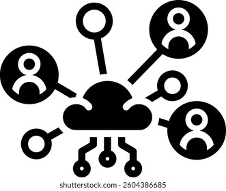 Virtual Networking Icon Glyph Vector Illustration