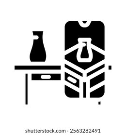 virtual object overlay augmented reality glyph icon vector. virtual object overlay augmented reality sign. isolated symbol illustration