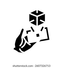 virtual object overlay augmented reality glyph icon vector. virtual object overlay augmented reality sign. isolated symbol illustration