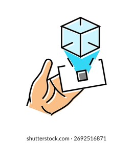 virtual object overlay realidade aumentada ícone de cor vetor. virtual object overlay sinal de realidade aumentada. isolado símbolo ilustração