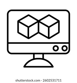 Virtual Objects Vector Line Icon Design