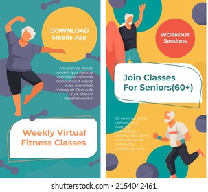 Virtual Online Classes For Working Out And Yoga Lessons. Coach In Mobile Application, Sports Activities And Leisure Relaxation. Advertisement And Marketing Banner Or Poster. Vector In Flat Style