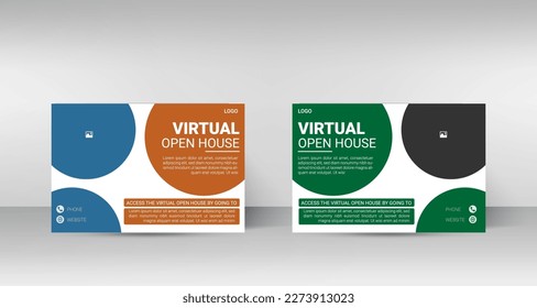 Virtual open house postcard design template
